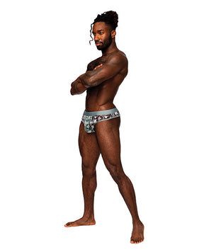 Sheer Prints Mesh Poly Spandex Thong Optical L/XL by Male Power