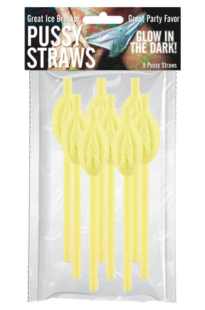 Hott Products Glow-in-the-Dark Lip-Shaped Novelty Straws - HTP3083