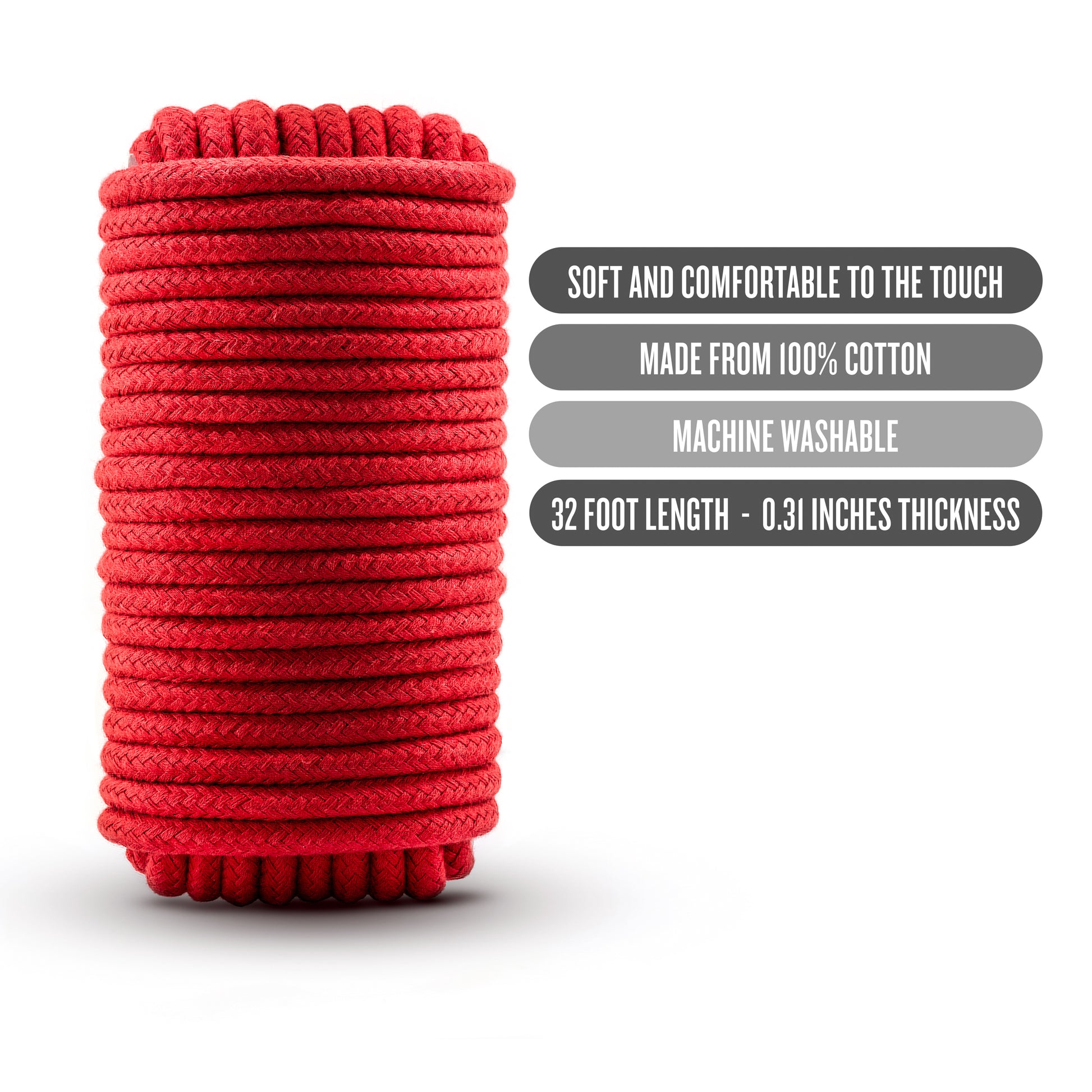 Temptasia - Bondage Rope - 32 Feet - Red by Blush