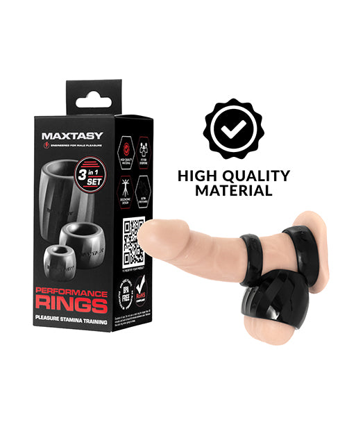 Maxtasy Performance Rings - Black Set of 3 by Maxtasy