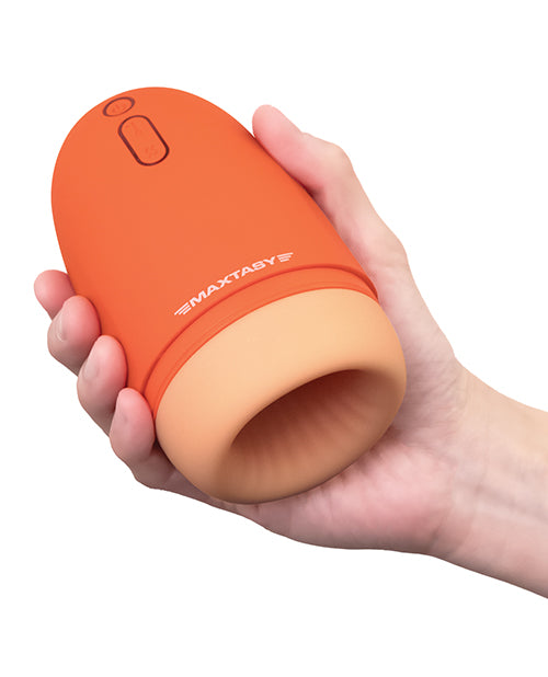 Maxtasy Stamina Master Heat up & Vibrating Stroker - Orange by Maxtasy