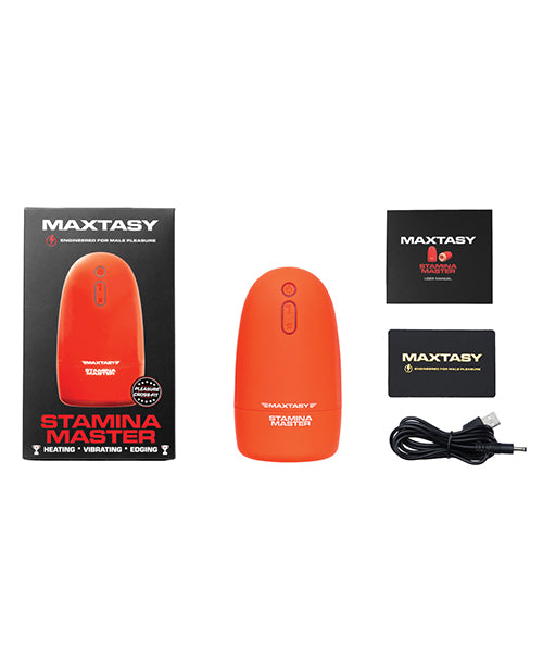 Maxtasy Stamina Master Heat up & Vibrating Stroker - Orange by Maxtasy