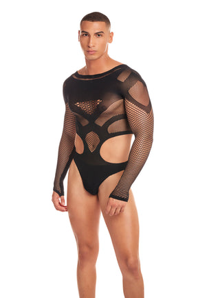 Pink Lipstick Out of Orbit Bodysuit — Small/Medium, Black - PKL-42003BLKSM