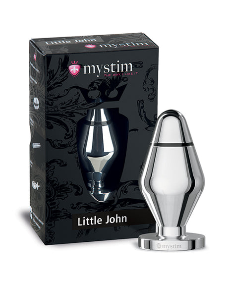 Mystim Little John Small Aluminum E‑Stim Butt Plug, Silver