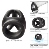 Alpha Liquid Silicone Dual Cage and Ring - Black Ring - Black