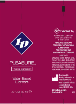 I.D. Lubricants I.D. Pleasure Tingling Water-Based Lubricant 12 ml Tubes — 72 Pack - ID-PLT-J0D