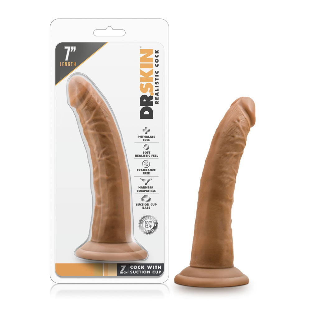 Dr. Skin - 7 Inch Cock With Suction Cup - Mocha by Blush