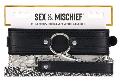 Sportsheets Shadow Collar & Detachable Leash — Black - SS10301