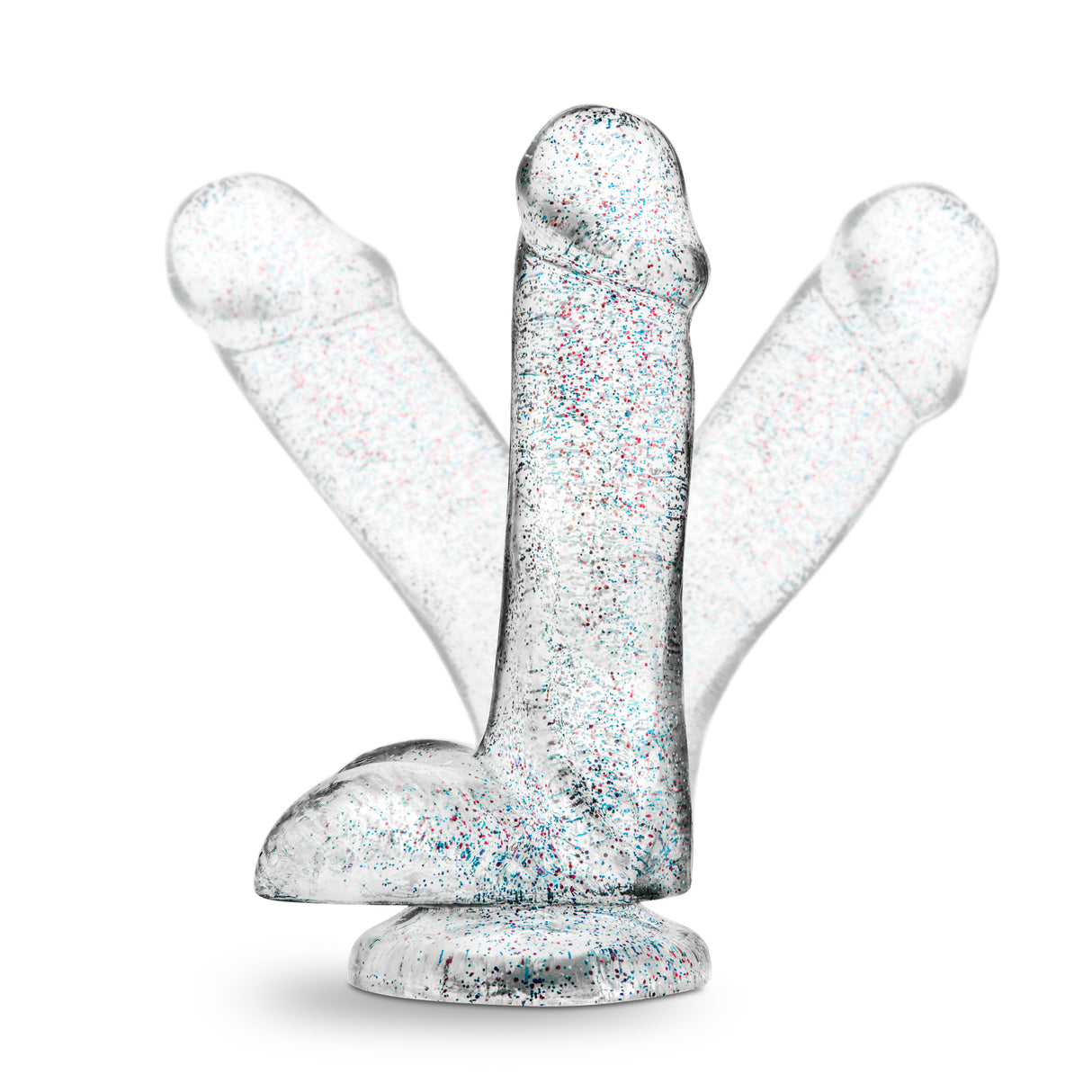Blush Naturally Yours 6-inch Glitter Dildo — Sparkling Clear - BL-54309