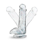 Blush Naturally Yours 6-inch Glitter Dildo — Sparkling Clear - BL-54309