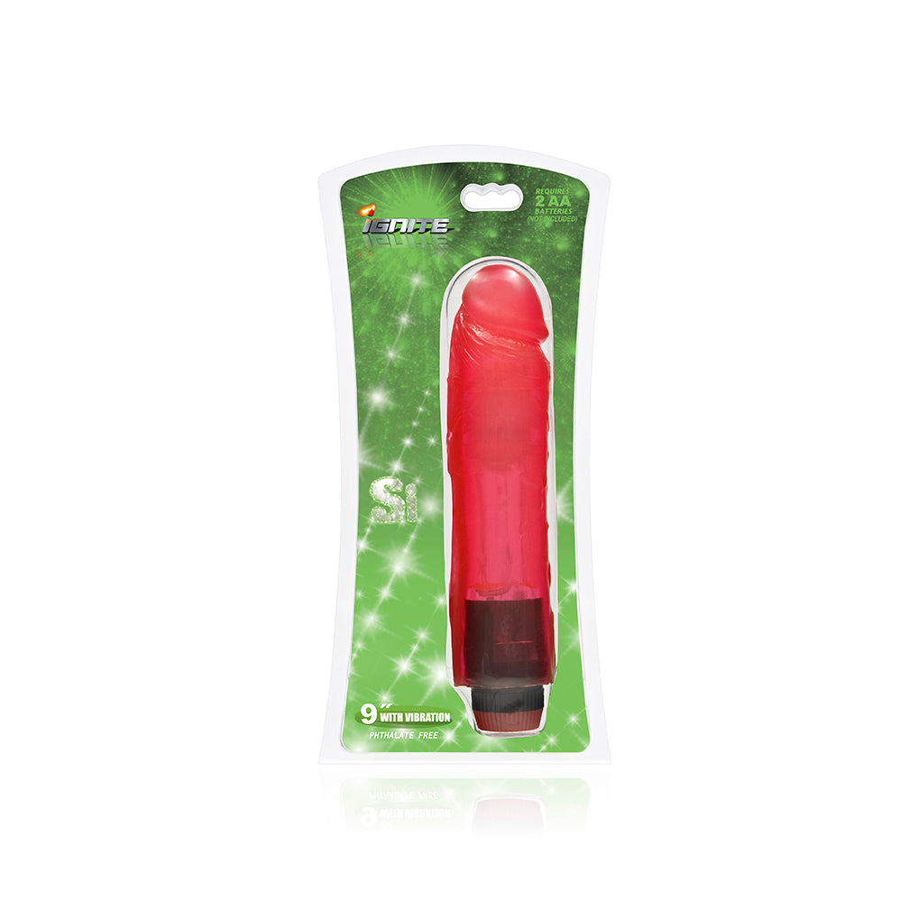 9" Vibrating Cock - Red by SI Novelties