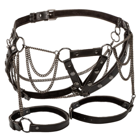 CalExotics Euphoria Thigh Harness with Chains — Black - SE3102203