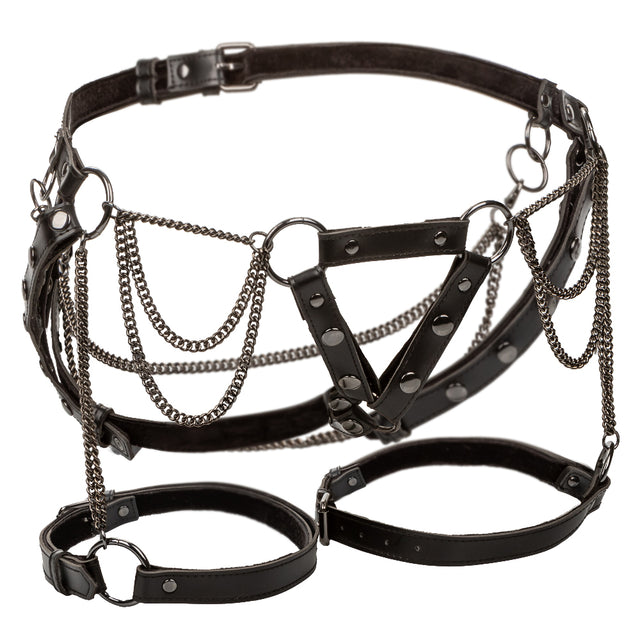CalExotics Euphoria Thigh Harness with Chains — Black - SE3102203