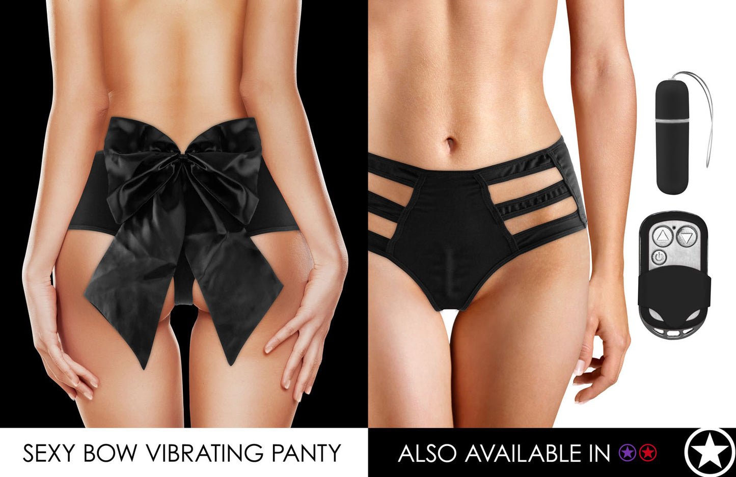 Sexy Bow Vibrating Panty - Black by Shots