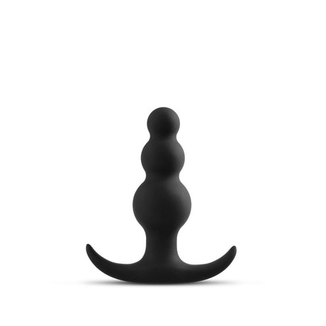 Blush Anal Adventures Platinum Beaded Plug — Black, Platinum-Cured Silicone - BL-18515