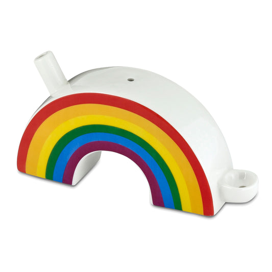 Fashioncraft Rainbow Ceramic Pipe — 7-inch Rainbow Design - FC-88161