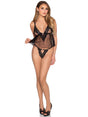 Leg Avenue 2-Piece Lace-Trim Sheer Babydoll & Panty — Medium, Black - LA-81681BLKM