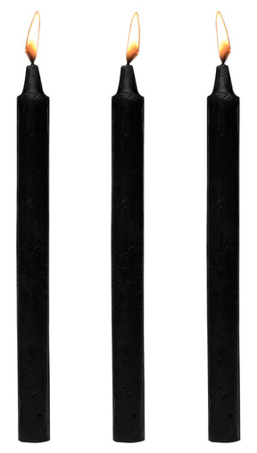 XR Brands Fetish Drip Candles 3-Pack, Black - MS-AG364-BLK