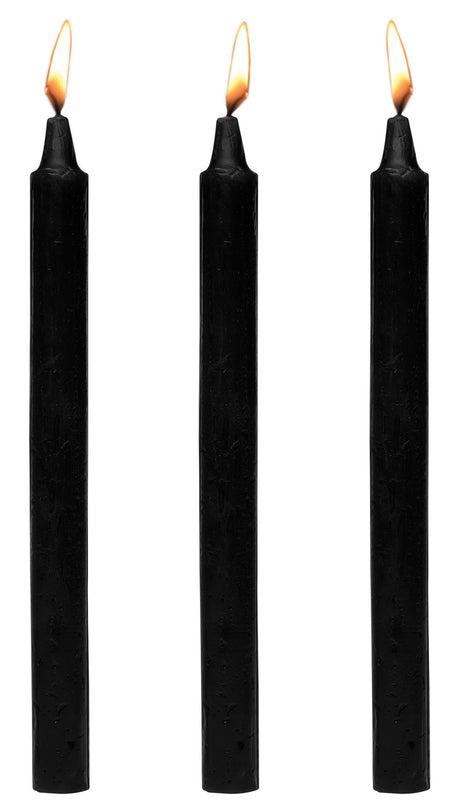 XR Brands Fetish Drip Candles 3-Pack, Black - MS-AG364-BLK