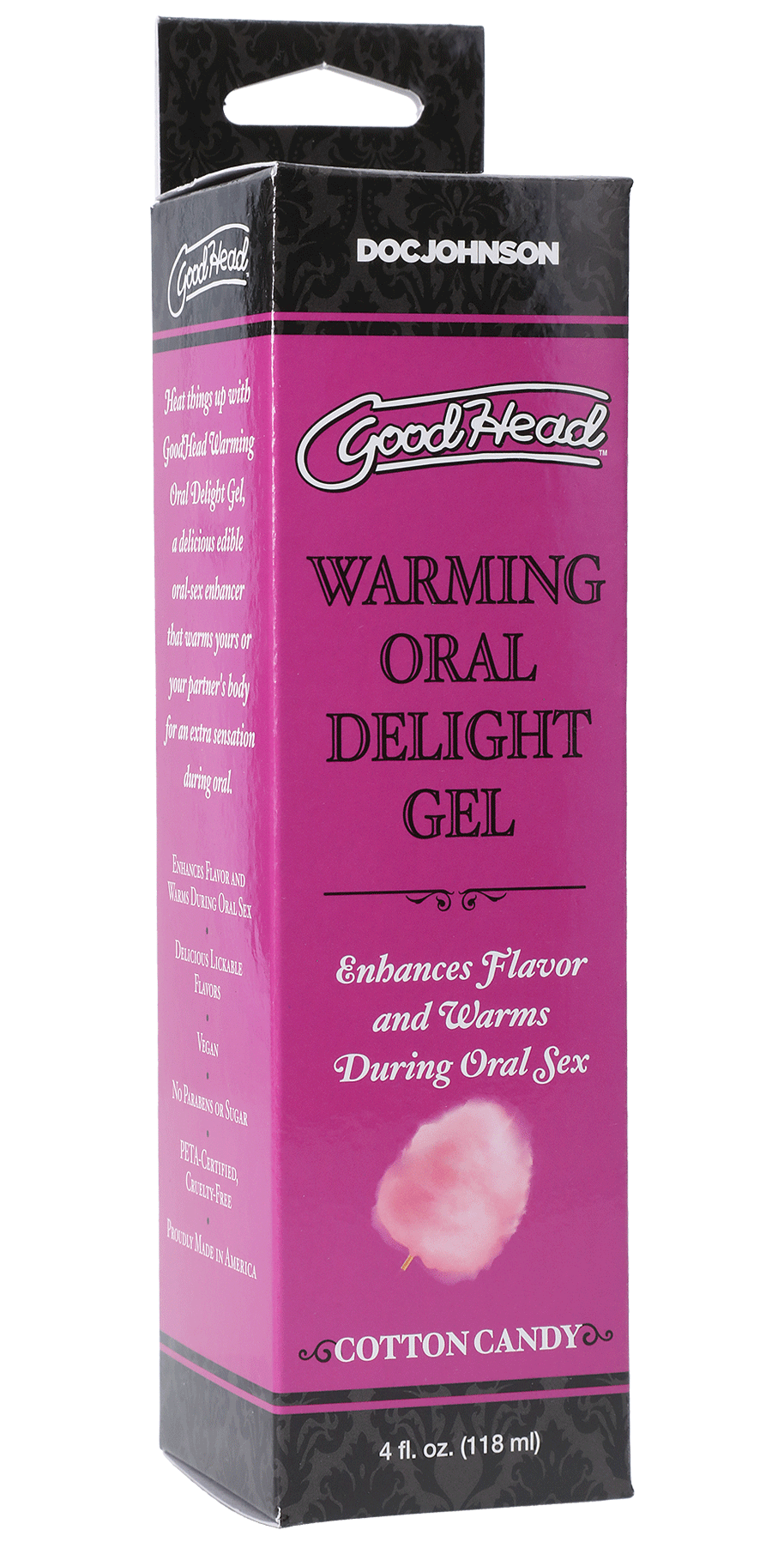 Doc Johnson GoodHead Warming Oral Delight Gel, Cotton Candy — 4 fl oz - DJ1361-15-BX