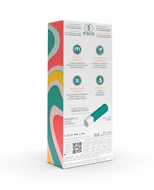 Nobu Mini Siera Twisted Bullet Vibrator — Teal (Travel-Sized)