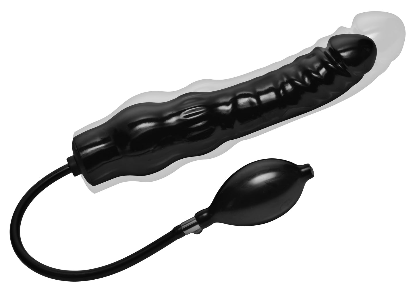 Inflatable 11 Inch Super Dong - Black by XR Brands