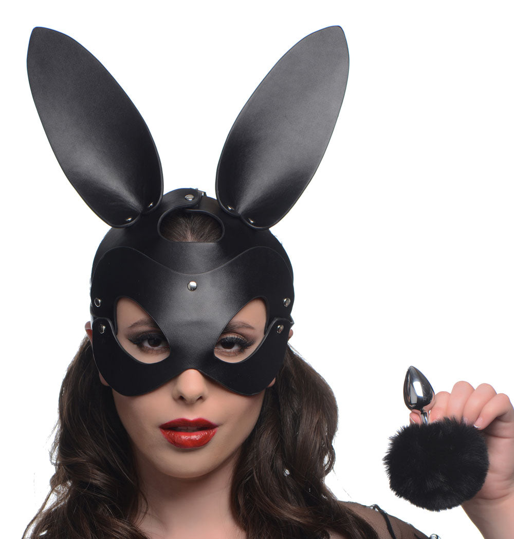 Bunny Tail Anal Plug and Mask Set by XR Brands