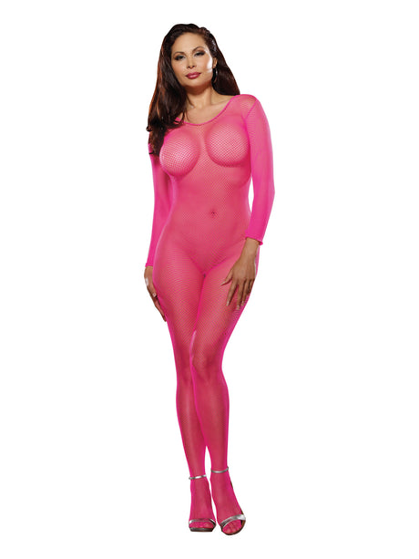 Bodystocking - Neon Pink - Queen Size by Dreamgirl