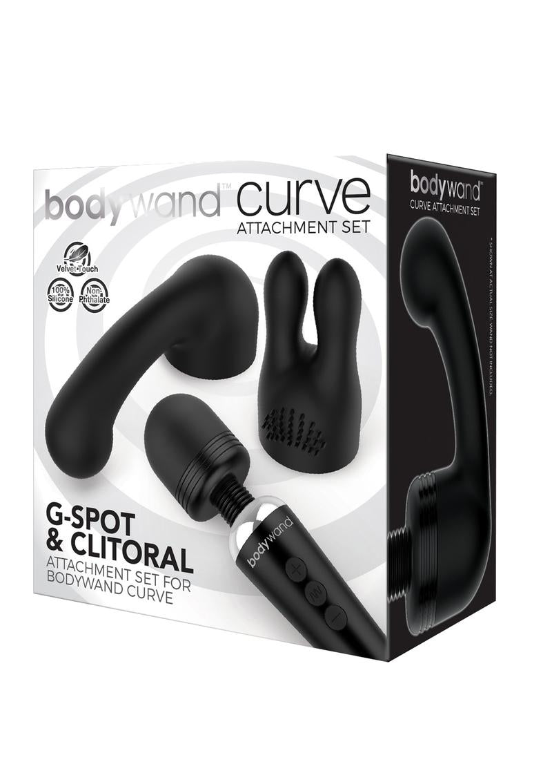 XGEN Bodywand Curve G-Spot & Clitoral Attachments — Black - X-BW153