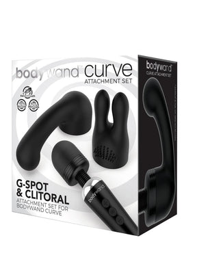 XGEN Bodywand Curve G-Spot & Clitoral Attachments — Black - X-BW153