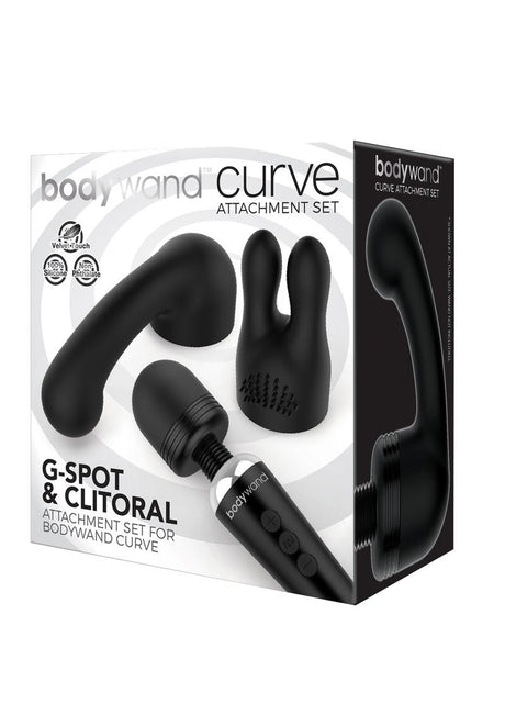 XGEN Bodywand Curve G-Spot & Clitoral Attachments — Black - X-BW153