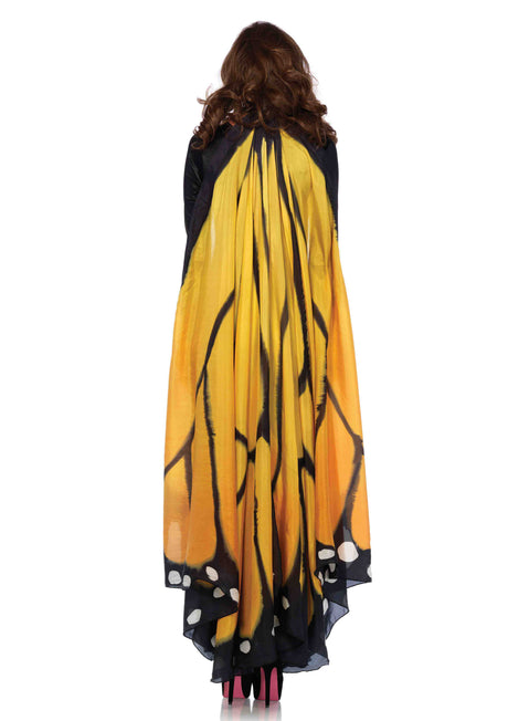 Leg Avenue Butterfly Wing Halter Cape — Orange & Black, One Size - LA-A2782