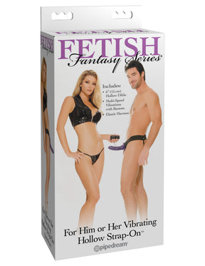 Fetish Fantasy Series for Him or Her Vibrating Hollow Strap-on - Purple by Pipedream