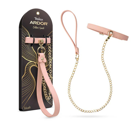 Blush Temptasia Ardor Collar & Leash — Pink Puria Silicone - BL-55540
