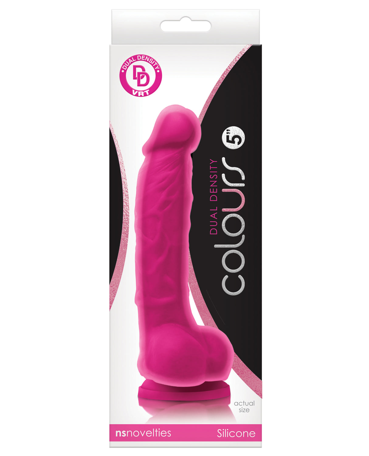 Colours Dual Density 5" Dong w/Balls & Suction Cup - Pink by Colours