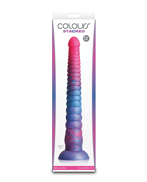 Colours Stacked 12" Dildo - Pink/Blue by Colours