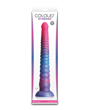 Colours Stacked 12" Dildo - Pink/Blue by Colours