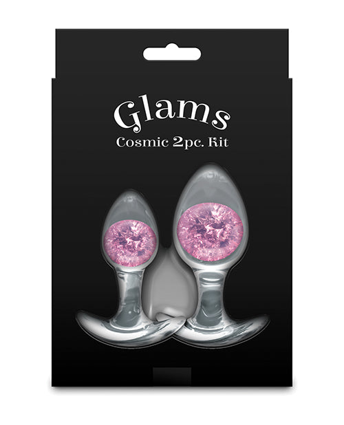 Cosmic Glams 2-Piece Anal Plug Kit, Pink