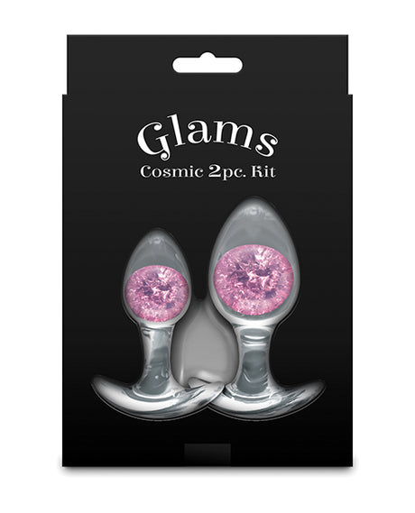 Cosmic Glams 2-Piece Anal Plug Kit, Pink