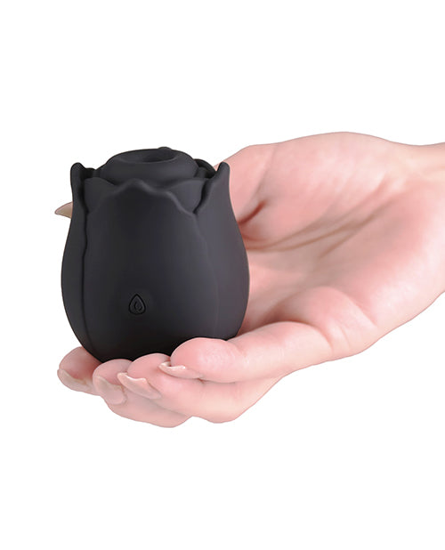 Inya Vibrating Rose Rechargeable Silicone Vibrator — Black