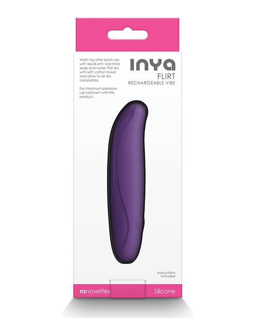 INYA Flirt Vibrator — Dark Purple, Flexible Rechargeable Vibe