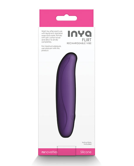 INYA Flirt Vibrator — Dark Purple, Flexible Rechargeable Vibe