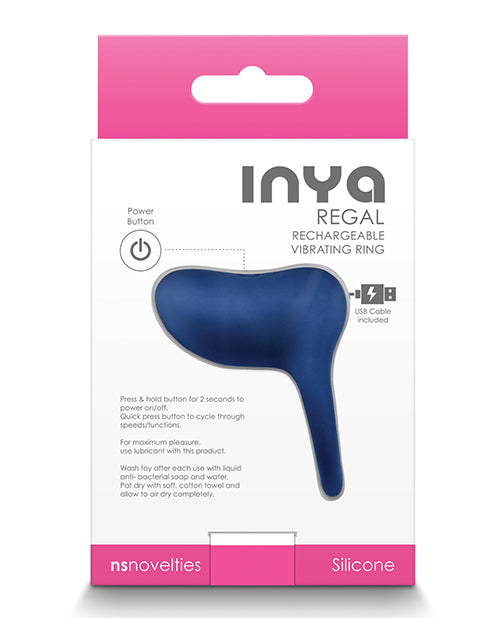 INYA Regal Rechargeable Vibrating Ring - Blue by Inya