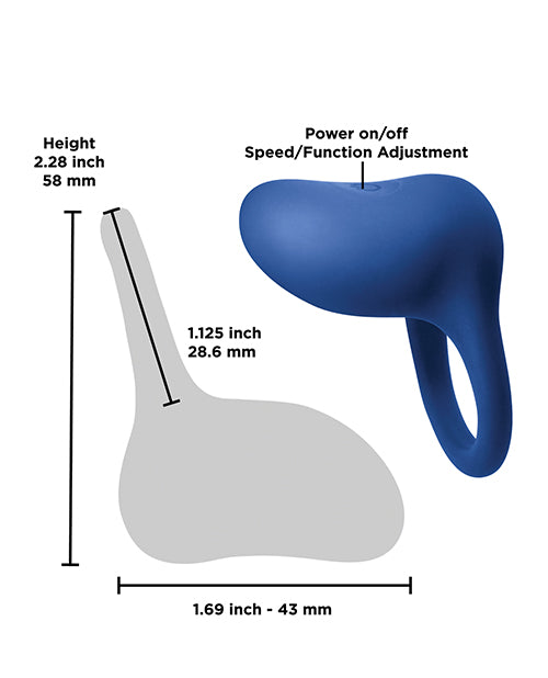 INYA Regal Rechargeable Vibrating Ring - Blue by Inya