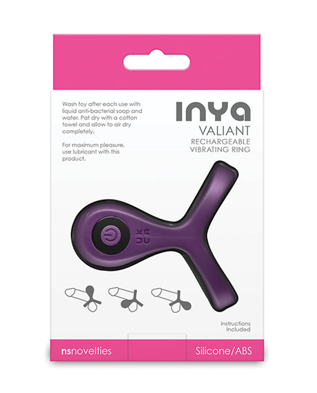 INYA Valiant Penis & Testicle Ring — Rechargeable Vibe (Berry)