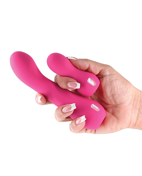 INYA Couplet Pink Dual Vibrator — 3-inch Bullet & 6-inch Curved
