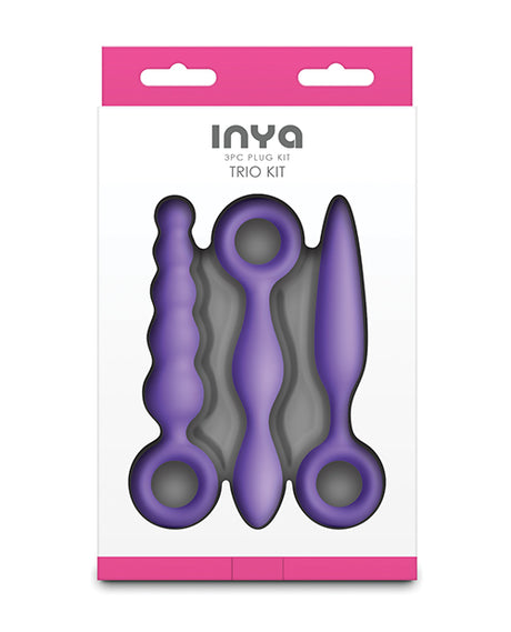 INYA Trio Kit — 3-Piece Slim Purple Anal Plug Set