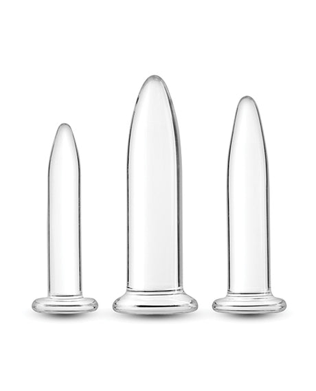Crystal Borosilicate Glass Anal Trainer Kit, Clear 3-Piece Set