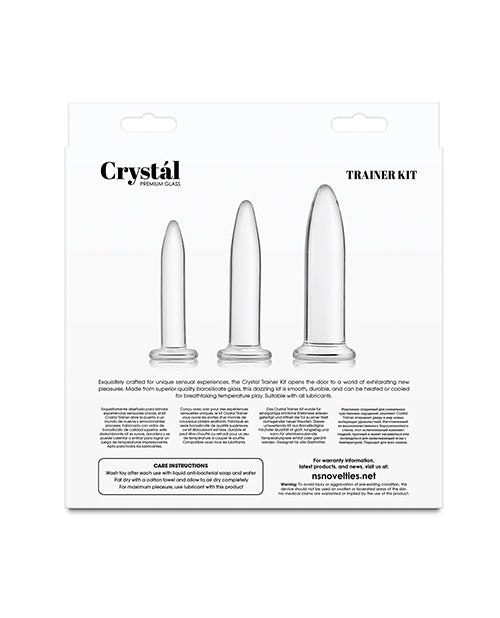 Crystal Borosilicate Glass Anal Trainer Kit, Clear 3-Piece Set