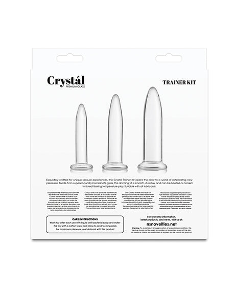 Crystal Borosilicate Glass Anal Trainer Kit, Clear 3-Piece Set